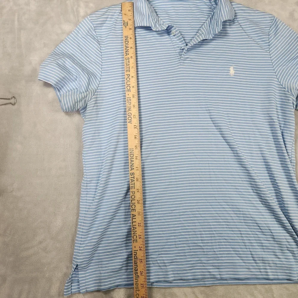 Polo Ralph Lauren Striped Cotton‎ Polo Shirt Blue White Pony XL